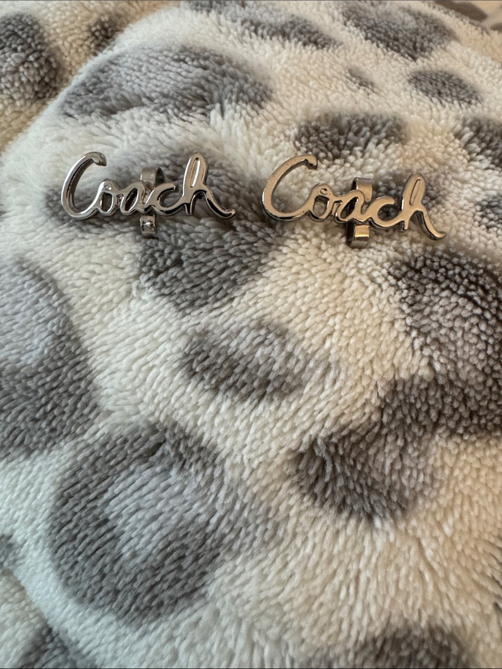 Coach Silver Script Logo charms